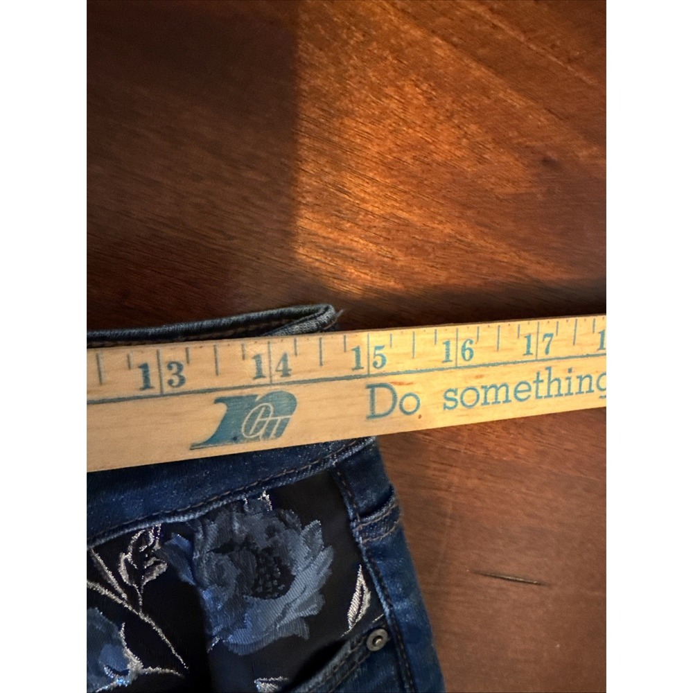 Chico's So Slimming Girlfriend Jeans 0.5R US 6 Patchwork Slim Ankle Blue - Picture 6 of 10